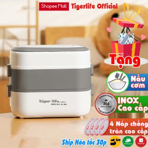 Hộp cơm cắm điện Tiger Life NEWS mới loại 2 bát và 4 bát đa năng nấu cơm, đồ ăn, hâm nóng, Dung tích 1L, 2L