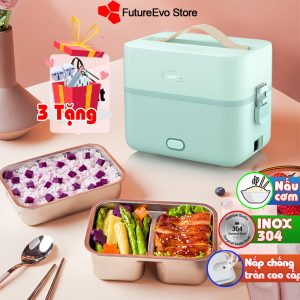 Hộp cơm cắm điện Bear B12E1 cao cấp an toàn sức khỏe bh12 tháng tặng full quà