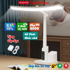 Đèn học tích điện, Tiger Life chống cận Có màn hình LCD hiển thị đa thông tin dung lượng khủng 8000Mh bảo vệ thị lực